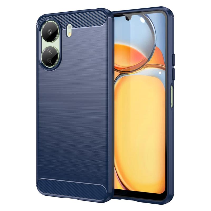 Xiaomi Poco C Redmi C Brushed Tpu Case Carbon Fiber Blue