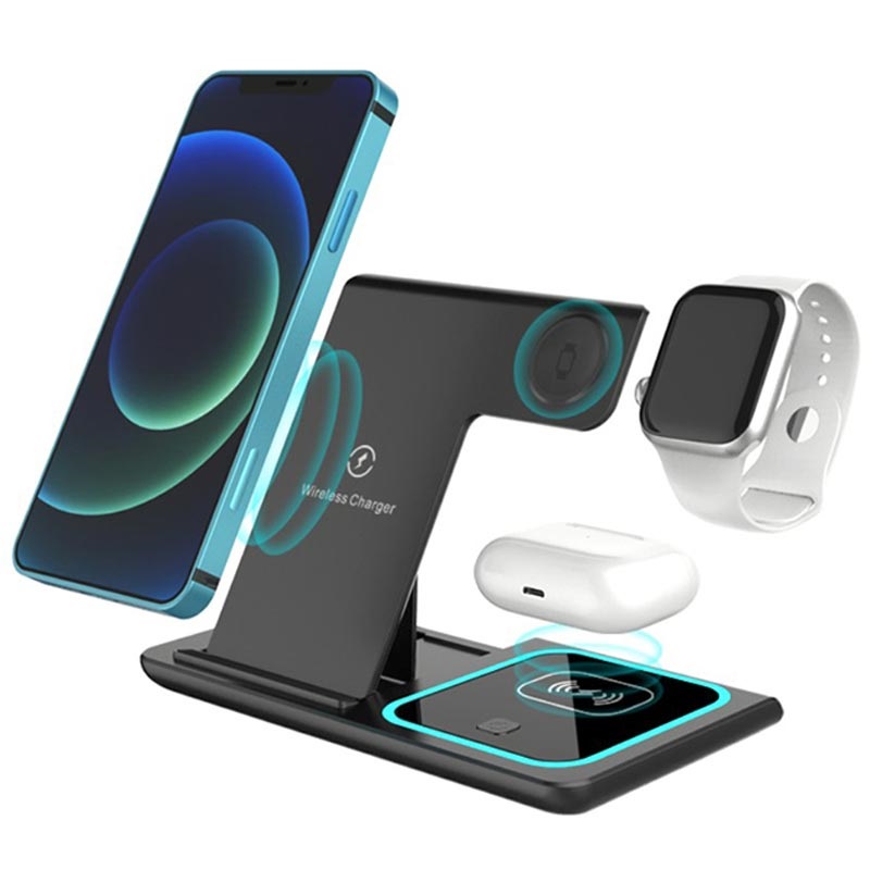 3-in-1 Portable Wireless Charging Station Apple iPhone,