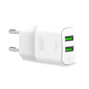 Puro Mini Dual USB Wall Charger - 12W - White