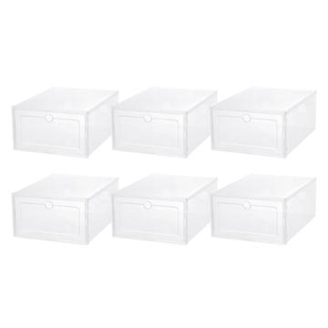 6 Pcs. Plastic Shoe Boxes / Sneaker Boxes - Transparent