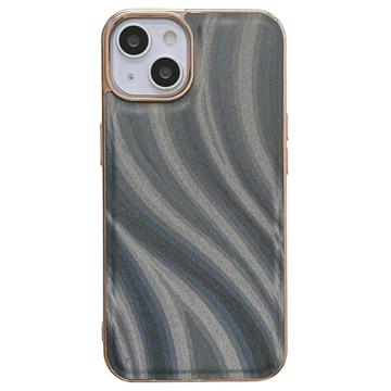 Abstract Series iPhone 14 Plus Coated TPU Case - Grey