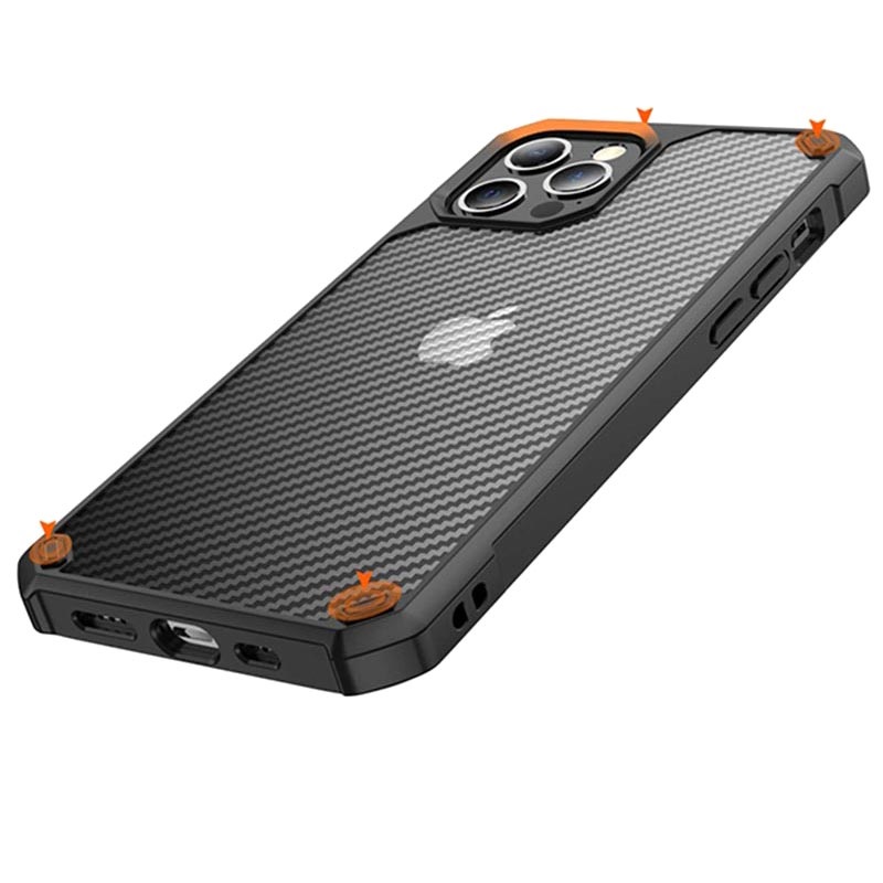 Anti-Shock iPhone 14 Pro Max Hybrid Case - Carbon Fiber