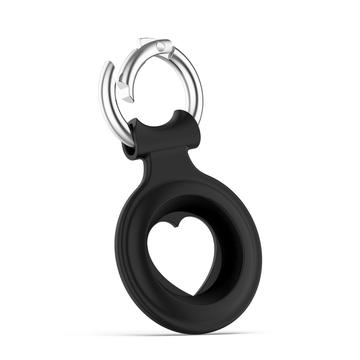 Apple AirTag Heart Design Silicone Case - Black