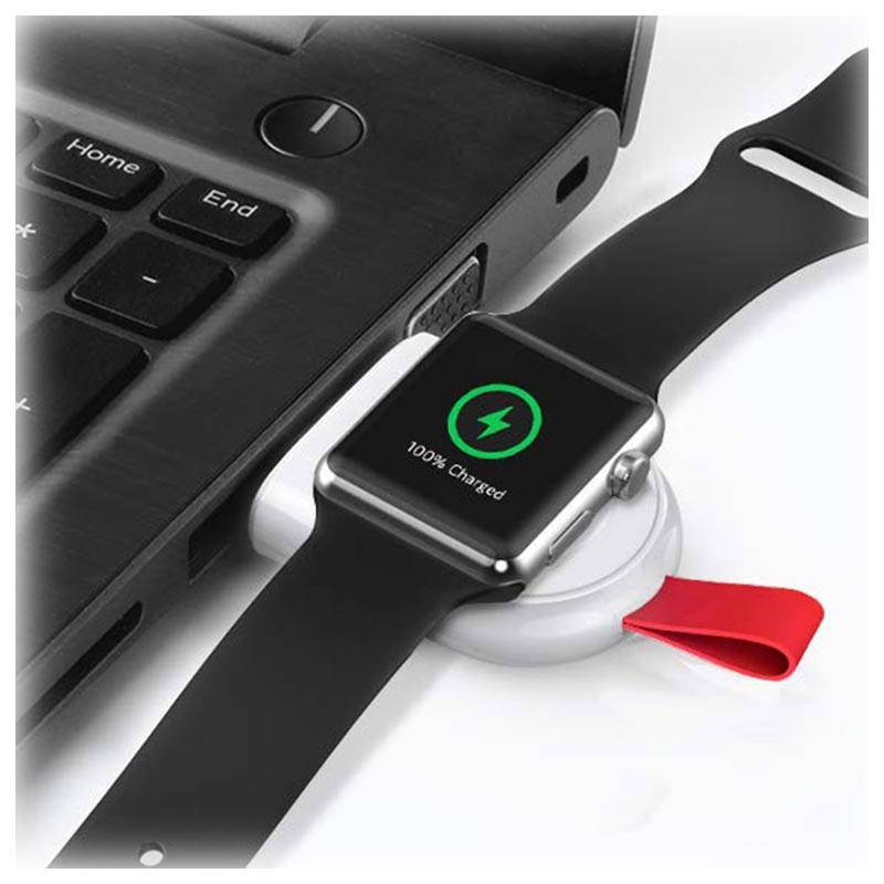 Mok duurzame grondstof Publiciteit Apple Watch Series 4/3/2/1 Portable Wireless Charger A3 - 2W - White