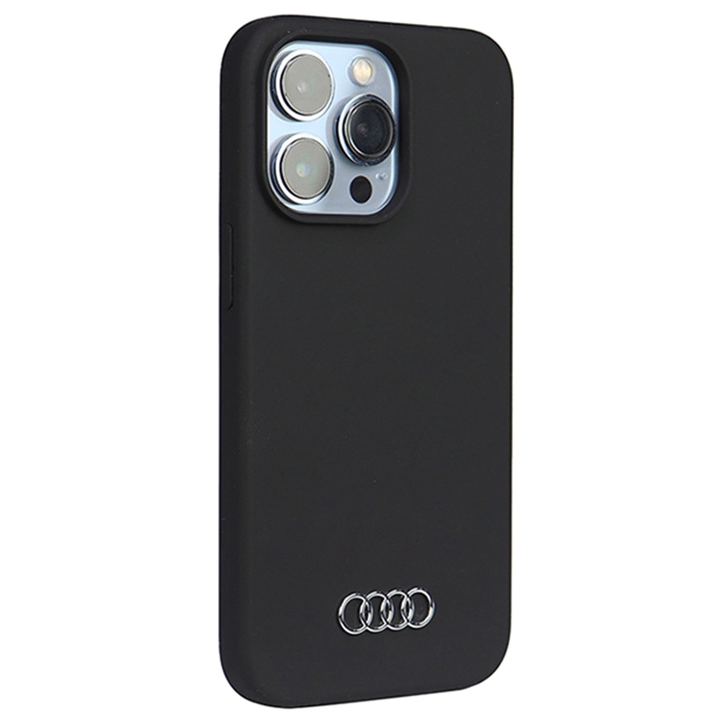 iPhone 13/13 Pro Audi Metal Logo Silicone Case - Black