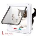 Auto-Lock Pet Screen Door with 4-Way Locking System for Cats and Small Dogs - L - White