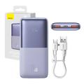 Baseus Bipow Pro Digital Display Fast Charge Power Bank 10000mAh/20W - 2xUSB, USB-C - Purple