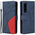 Bi-Color Series Sony Xperia 1 III Wallet Case - Blue