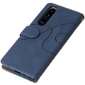 Bi-Color Series Sony Xperia 1 III Wallet Case - Blue