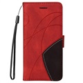 Bi-Color Series Sony Xperia 1 III Wallet Case - Red