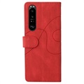 Bi-Color Series Sony Xperia 1 III Wallet Case - Red