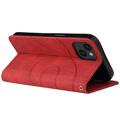 Bi-Color Series iPhone 14 Wallet Case - Red