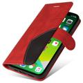 Bi-Color Series iPhone 14 Wallet Case - Red