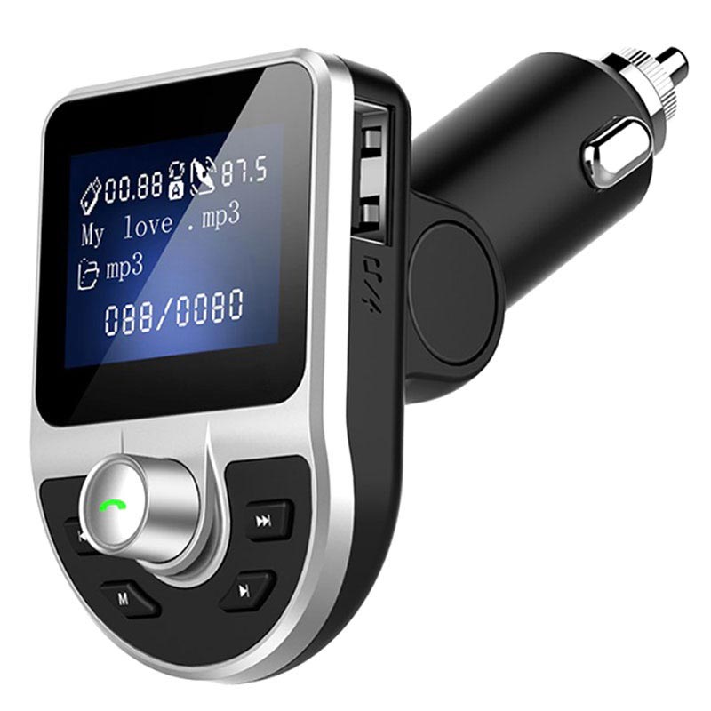 Dual USB Car Charger & Bluetooth FM Transmitter Black