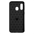 Samsung Galaxy A40 Brushed TPU Case - Carbon Fiber - Blue