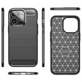 iPhone 14 Pro Brushed TPU Case - Carbon Fiber - Black