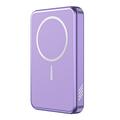 C10 Portable 15W Magnetic Wireless Power Bank 5000mAh - Purple