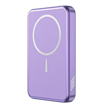 C10 Portable 15W Magnetic Wireless Power Bank 5000mAh - Purple