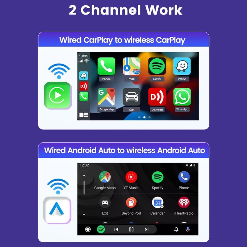 CARLINKIT 2Air-OEM-BK Wireless Android Auto Carplay Adapter Dongle