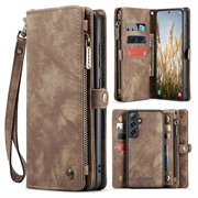 Samsung Galaxy S24 FE Caseme 008 2-in-1 Multifunctional Wallet Case - Brown