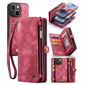 Caseme 2-in-1 Multifunctional iPhone 15 Wallet Case - Red