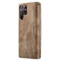 Caseme C30 Multifunctional Samsung Galaxy S22 Ultra 5G Wallet Case - Brown