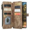 Caseme C30 Multifunctional Samsung Galaxy S22 Ultra 5G Wallet Case - Brown