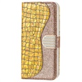 Croco Bling Series Samsung Galaxy S21 FE 5G Wallet Case - Gold