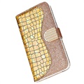 Croco Bling Series Samsung Galaxy S21 FE 5G Wallet Case - Gold