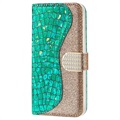 Croco Bling Series Samsung Galaxy S21 FE 5G Wallet Case - Green