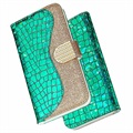 Croco Bling Series Samsung Galaxy S21 FE 5G Wallet Case - Green