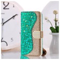 Croco Bling Series Samsung Galaxy S21 Ultra 5G Wallet Case - Green