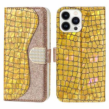 Croco Bling Series Samsung Galaxy A13 5G Wallet Case - Rose Gold