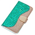 Croco Bling iPhone 12/12 Pro Wallet Case - Green