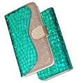 Croco Bling iPhone 12/12 Pro Wallet Case - Green