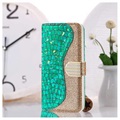 Croco Bling iPhone 12/12 Pro Wallet Case - Green