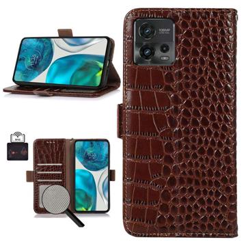 Crocodile Motorola Moto G72 Wallet Leather Case With Rfid