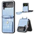 Crocodile Series Samsung Galaxy Z Flip4 5G Case with Strap - Blue