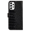 Crocodile Series Samsung Galaxy A53 5G Wallet Leather Case with RFID - Black