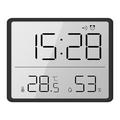 Digital Alarm Clock / LCD Electric Clock - Calendar, Temperature & Humidity Display - Black