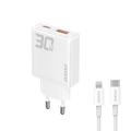 Dudao A30EUL 30W GaN Wall Charger with Lightning Cable - White