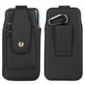 Elegant Universal Belt Clip Case 6.7" - Card Slots, Carabiner - Black