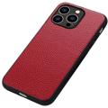 Elegant iPhone 14 Pro Leather Case - Red