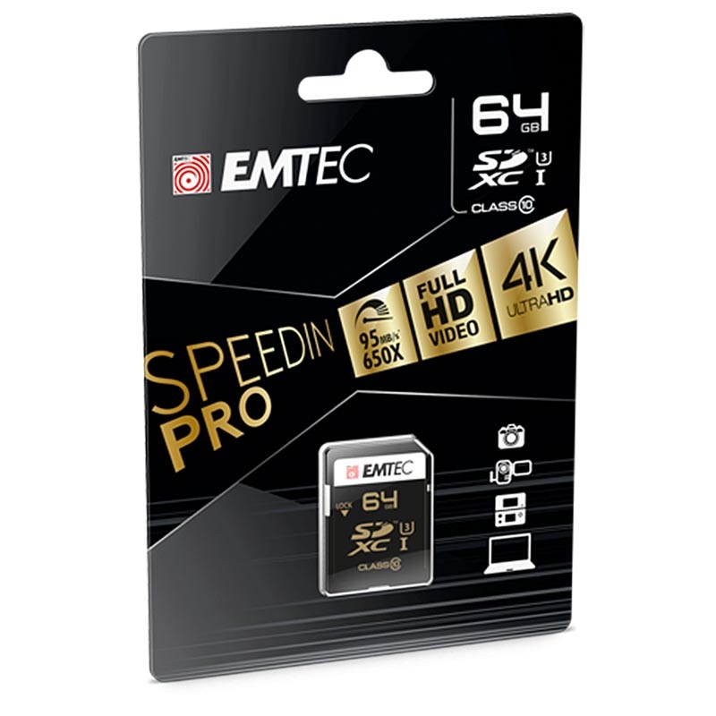 Emtec Speedin Pro Uhs I U3 Sd Card Ecmsd64gxc10sp 64gb