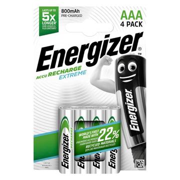 Energizer Recharge Extreme Rechargeable R03/AAA Batteries 800mAh - 4 Pcs.