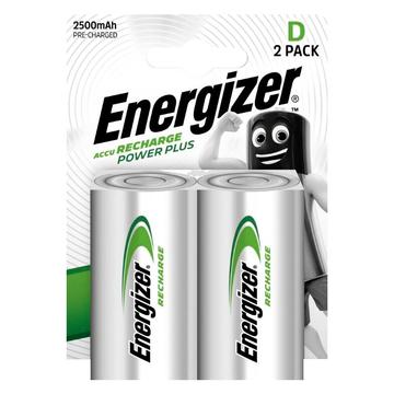 Energizer Recharge Power Plus Rechargeable R20/D Batteries 2500mAh - 2 Pcs.