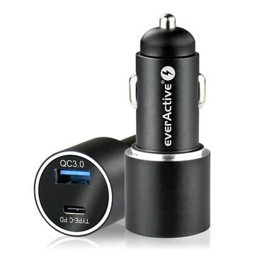 EverActive CC-20Q 36W Car Charger - USB-A, USB-C, 36W - Black