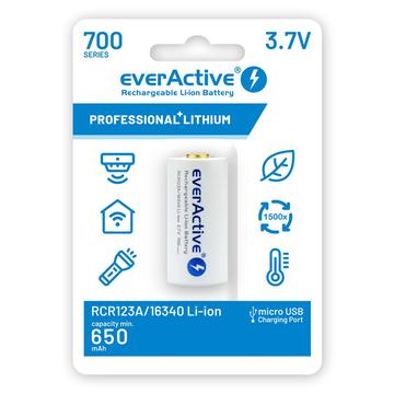 EverActive RCR123/16340 Rechargeable Battery with microUSB port 700mAh