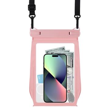 Extra Large Universal Waterproof Case w. Lanyard - 8.2" - Pink