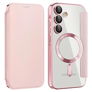 Samsung Galaxy A35 Flip Case with Card Slot - MagSafe Compatible - Pink